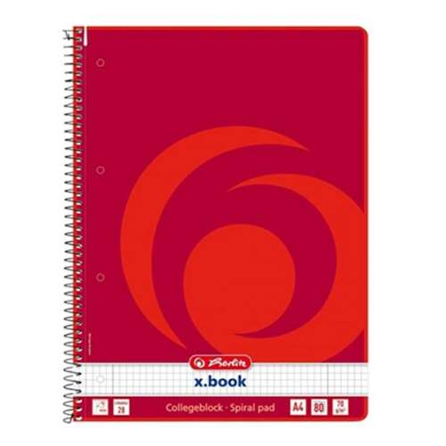 Herlitz x.book A4 Spiralblock, 80 Blatt, kariert