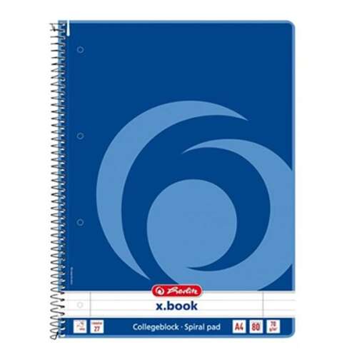 Herlitz x.book Collegeblock A4 Spiralblock mit 80 linierten Seiten