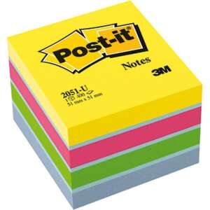 3M Post-it Notes, 2051-U, 51x51mm Mini-Würfel, Ultra-Farben, 400 Blatt - Notizblöcke