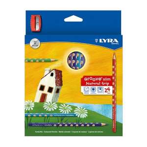 LYRA Groove Slim Natural Grip Színes ceruzák, 24 db-os csomag hegyezővel - Színes ceruza