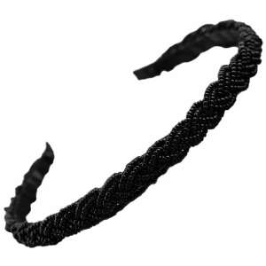 Fekete gyöngyös hajpánt, hajdísz - Fejpánt