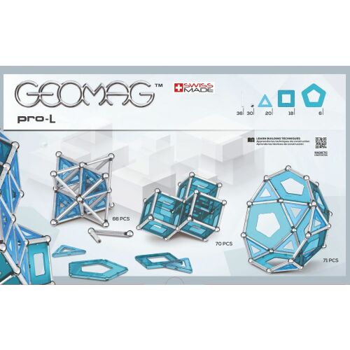 Geomag Pro-L Set de construcție magnetică 110 piese, forme variate