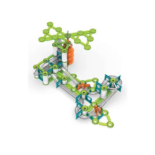 Cutie de construcție Geomag Mechanics Gravity Elevator Circuit 207 piese, jucărie STEM pentru copii, jucărie de construcție magnetică, plastic reciclat