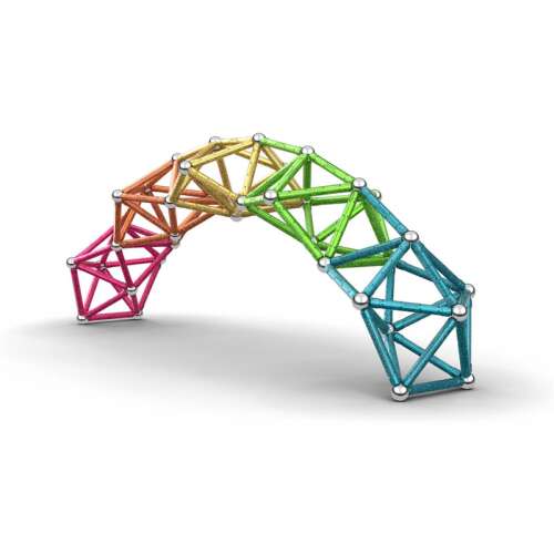 Geomag Compact Recycled Glitter Masterbox 192 части магнитна игра за конструиране, изграждане на мост