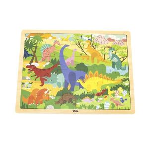 Viga Toys Dinosaurier Holzpuzzle für Kleinkinder - Puzzle & Rätsel