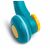 Close-up of Toyz Spark turquoise baby walker wheel with yellow accents