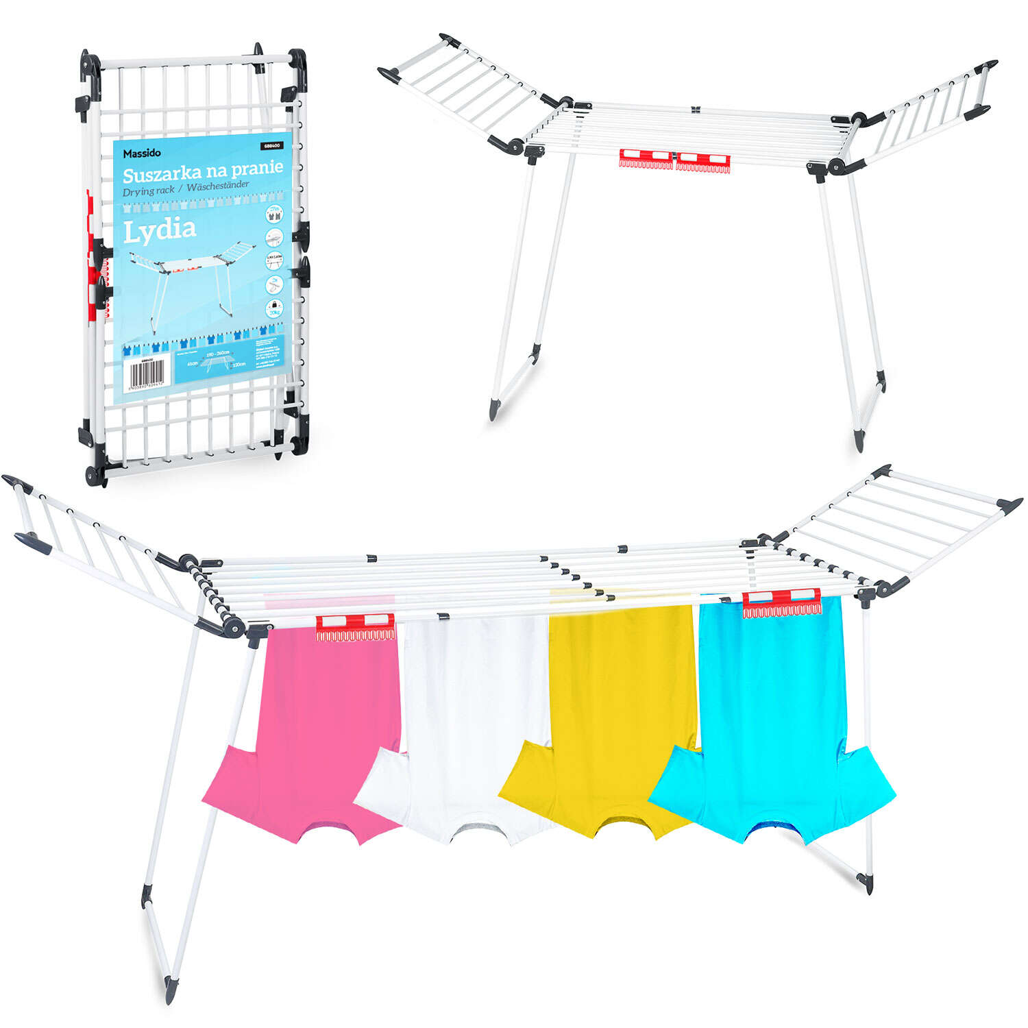 Massido Lydia fém Ruhaszárító 190x60cm - Fehér