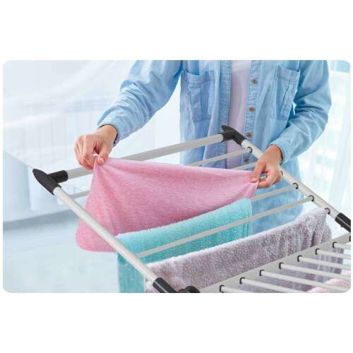 Massido Lydia clothes drying rack, white, woman hanging clothes