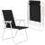 Springos folding chair, black, white frame, two chairs shown, one folded, one unfolded