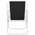 Springos folding garden chair, black fabric and white frame, back view