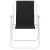 Springos folding garden chair, black fabric and white frame, front view