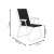 Springos folding chair, black and white, with armrests, single chair shown, with dimensions