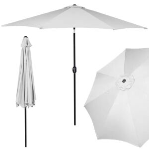 Springos 3m light grey tilting garden umbrella collage - Parasol