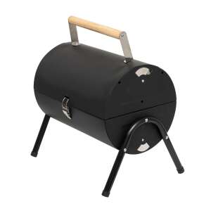 Home GR01 tragbarer Holzkohlegrill mit Deckel und Holzgriff - Tischgrills und Waffeleisen