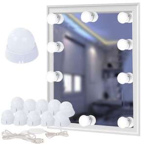 Set 10 becuri LED pentru oglinda, perfecte pentru machiaj - Alb 94762186 Iluminari pentru mobila