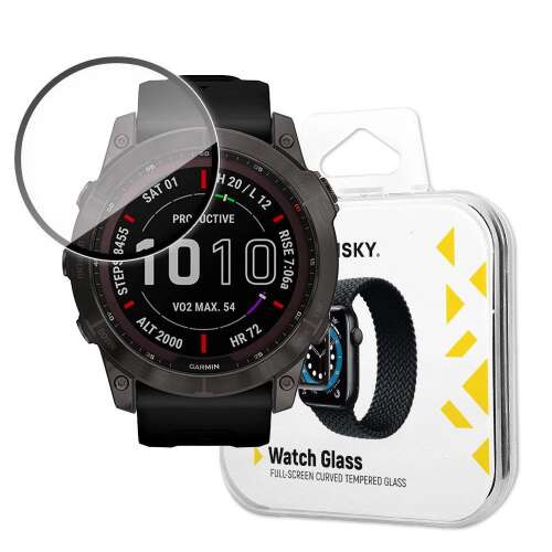 Sticlă hibridă Wozinsky pentru Garmin Fenix 7X - cadru negru 94765646