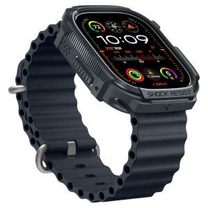 Etui Spigen Rugged Armor do Apple Watch Ultra 1 / 2 (49 mm) - ciemnoszary kolor, widok pod kątem - Etui do inteligentnych zegarków
