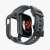 Spigen Rugged Armor Pro case and strap for Apple Watch 44mm, back view, dark gray