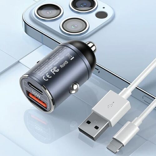 USAMS 30W USB-C Autoladeger mit Kabel