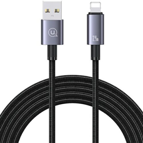 USAMS Lightning na USB kábel, pletený, 2.4A rýchle nabíjanie