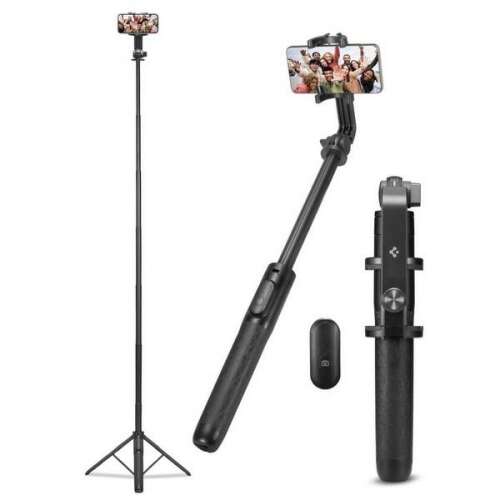 Spigen Selfie Stick S560W Statyw Bluetooth Czarny, Selfie Stick ze statywem i pilotem