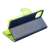 SAMSUNG A25 5G blue and lime green leather phone case, back view