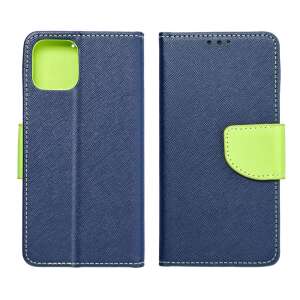 SAMSUNG A25 5G blue and lime green leather phone case, front and back view - Phone Case
