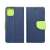 SAMSUNG A25 5G blue and lime green leather phone case, front and back view