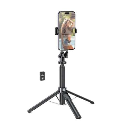 HOCO K21 Szelfibot állvány Bluetooth távirányítóval, fekete, 137cm, 4.5-7.0 hüvelykes okostelefonokhoz