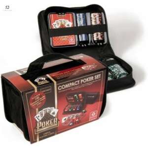 Utazó kompakt póker szett, 150 zsetonnal, gyöngyvászon tartóban 94809675 
