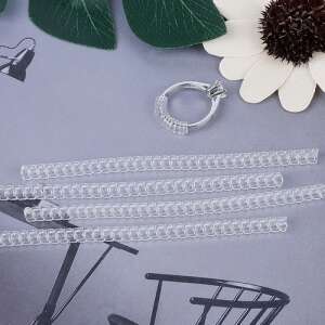 Nastaviteľná veľkosť prsteňa, 5mm, priehľadná a zlatá, 2 kusy na veľkosť, 4 veľkosti v balení - Dámske doplnky