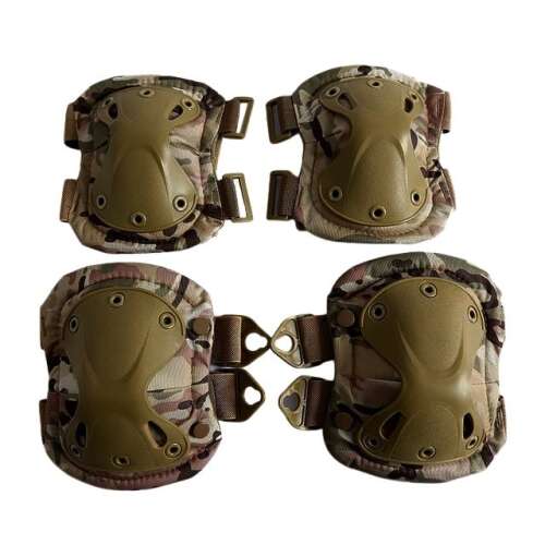 IdeallStore® Protective Set, tactical gear, knee and elbow pads, nylon, universal size, camouflage