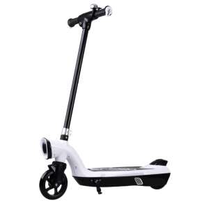 Scuter electric alb pentru copii cu lumini LED, vedere laterală - Sport și agrement