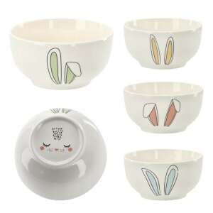 Set of 4 bunny ear porcelain bowls, 480 ml each, perfect for breakfast, cereal, soup, or dessert - Bowl