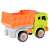 Green and orange toy truck, 2 in 1 buildable truck and robot, back view