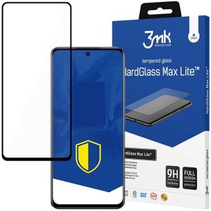 Folie de protecție ecran 3MK HardGlass Max Lite pentru Realme 11 5G ambalaj și aplicată pe telefon - 3MK Folii protecție