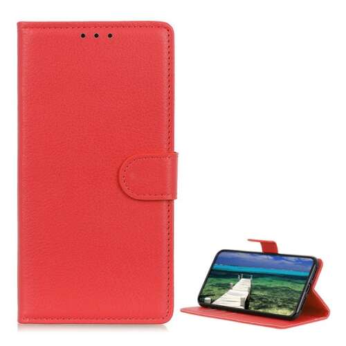 Piros bőr flip tok Xiaomi Redmi Note 13 4G telefonhoz - Telefontok