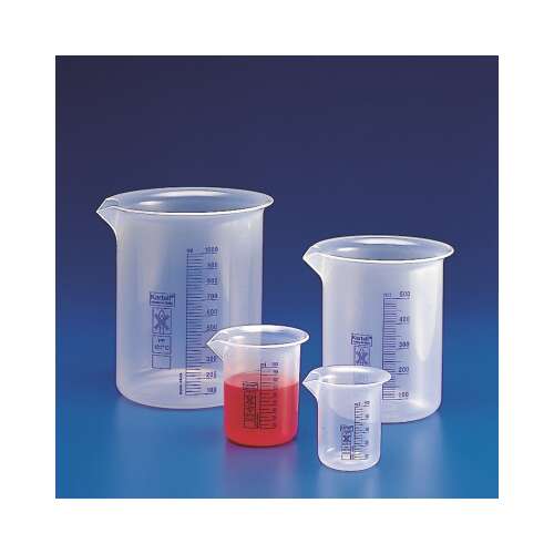 Set de 4 pahare de plastic, 100ml, 200ml, 400ml, 1000ml, pentru măsurarea lichidelor, echipament de laborator, experimente științifice