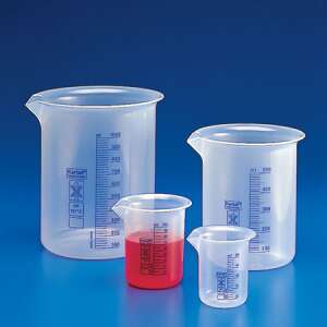 Set de 4 pahare de laborator PP Kartell, 1000ml, 500ml, 250ml, 100ml, echipament de laborator, pahare de măsurat - Ustensile de bucătărie