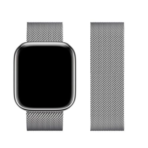 FORCELL F-Design Apple Watch szíj, rozsdamentes acél, ezüst színű