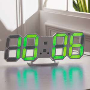 LED digitális óra és hőmérő / asztali / falra szerelhető - fehér ház - zöld leddel 94829105 