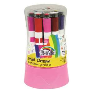 Set de 12 pixuri cu ștampilă Fiorello, pixuri cu ștampilă colorate pentru copii, distracție creativă pentru copii - Instrumente de desen