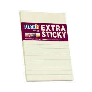 Stick'n Notes Extra Sticky vonalas jegyzettömb, 90 lap, pasztell sárga, 150x101mm - Stick'n