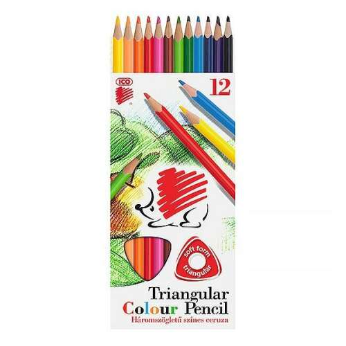 ICO Süni 12 darabos háromszögletű színes ceruza készlet