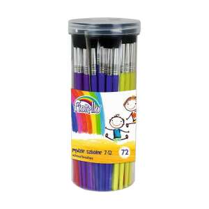 Fiorello 72 sztuki pędzli szkolnych, różne rozmiary 7-12, okrągłe, plastikowy uchwyt, metalowa tuleja - Pędzel szkolny