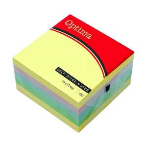 Optima öntapadós jegyzettömb, 75x75mm, 400 lap, pasztell színek - Jegyzettömb