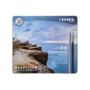 Színes ceruza LYRA Graduate Aquarell hatszögletű fémdoboz 24 db/készlet 94832995 