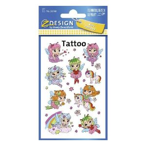 Avery Zündérlány & Einhorn Temporäre Tattoos für Kinder - Bogen mit Feen- und Einhorn-Designs - Avery