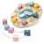 Viga PolarB Shape Sorting Clock wooden toy, clock with shape sorting blocks and beads, beads strung on a string