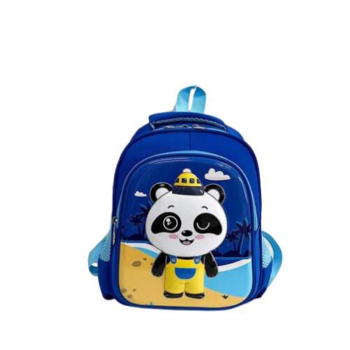 Cartoon Panda 3D hátizsák, alkalmas kisgyermekek számára iskolai vagy óvodai használatra, poliészter, kék
